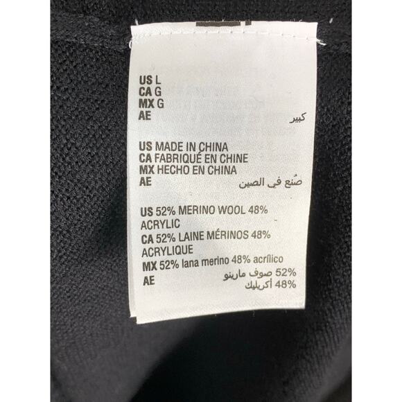 Club Room Black Quarter Zip Merino Wool Blend Sweater Size L NWT - Picture 4 of 7